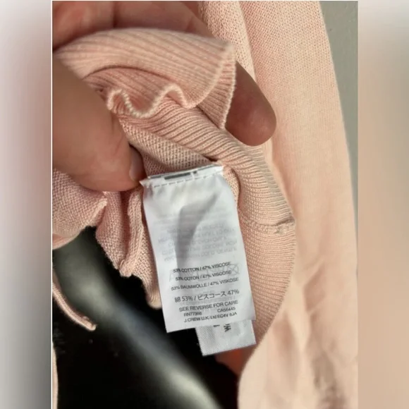 J Crew Lightweight Cropped Cardigan Pink Cotton - Picture 3 of 4